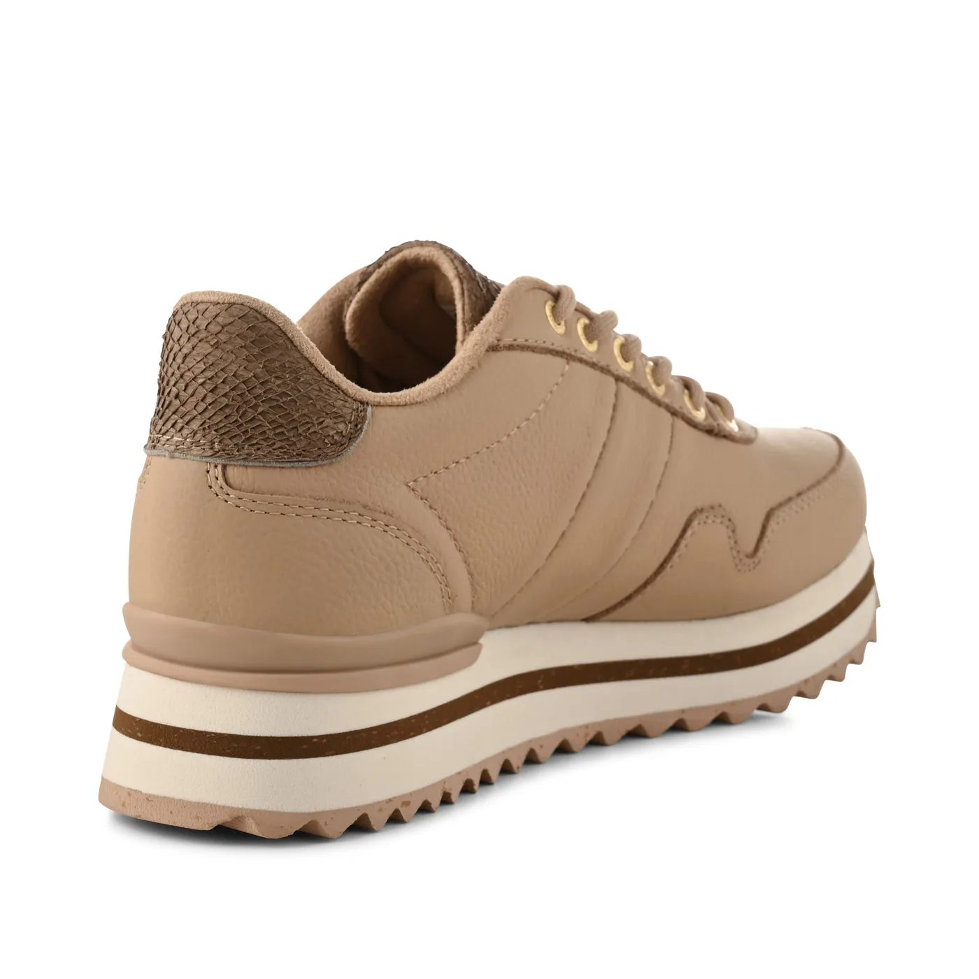 Nora III Full Leather Plateau - Coffee Cream