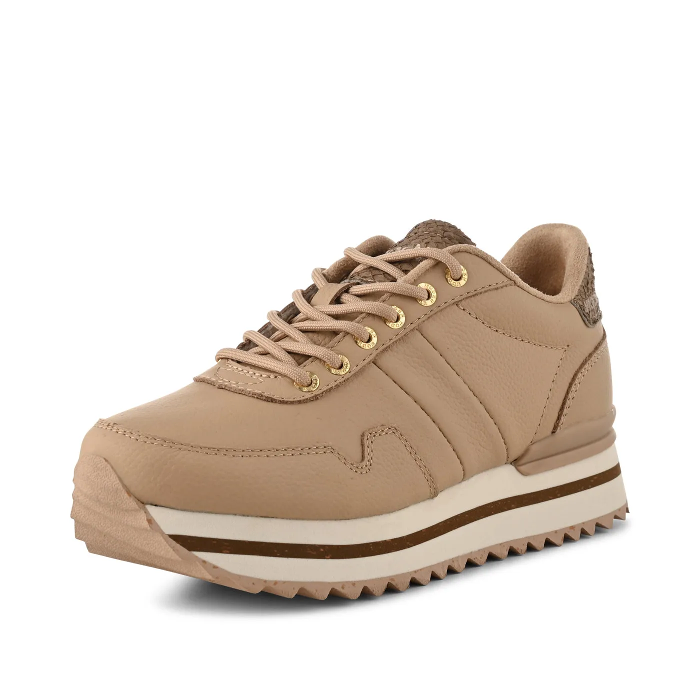 Nora III Full Leather Plateau - Coffee Cream