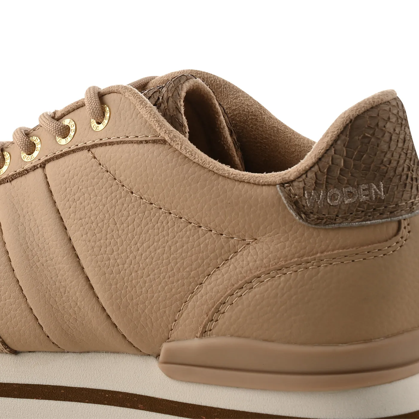 Nora III Full Leather Plateau - Coffee Cream