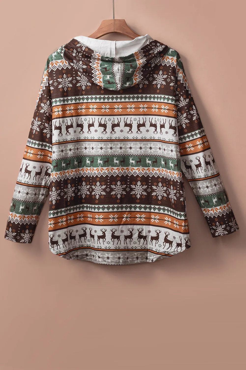 Plus Size Reindeer High Low Hoodie