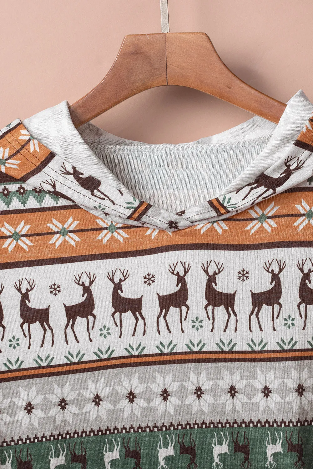 Plus Size Reindeer High Low Hoodie