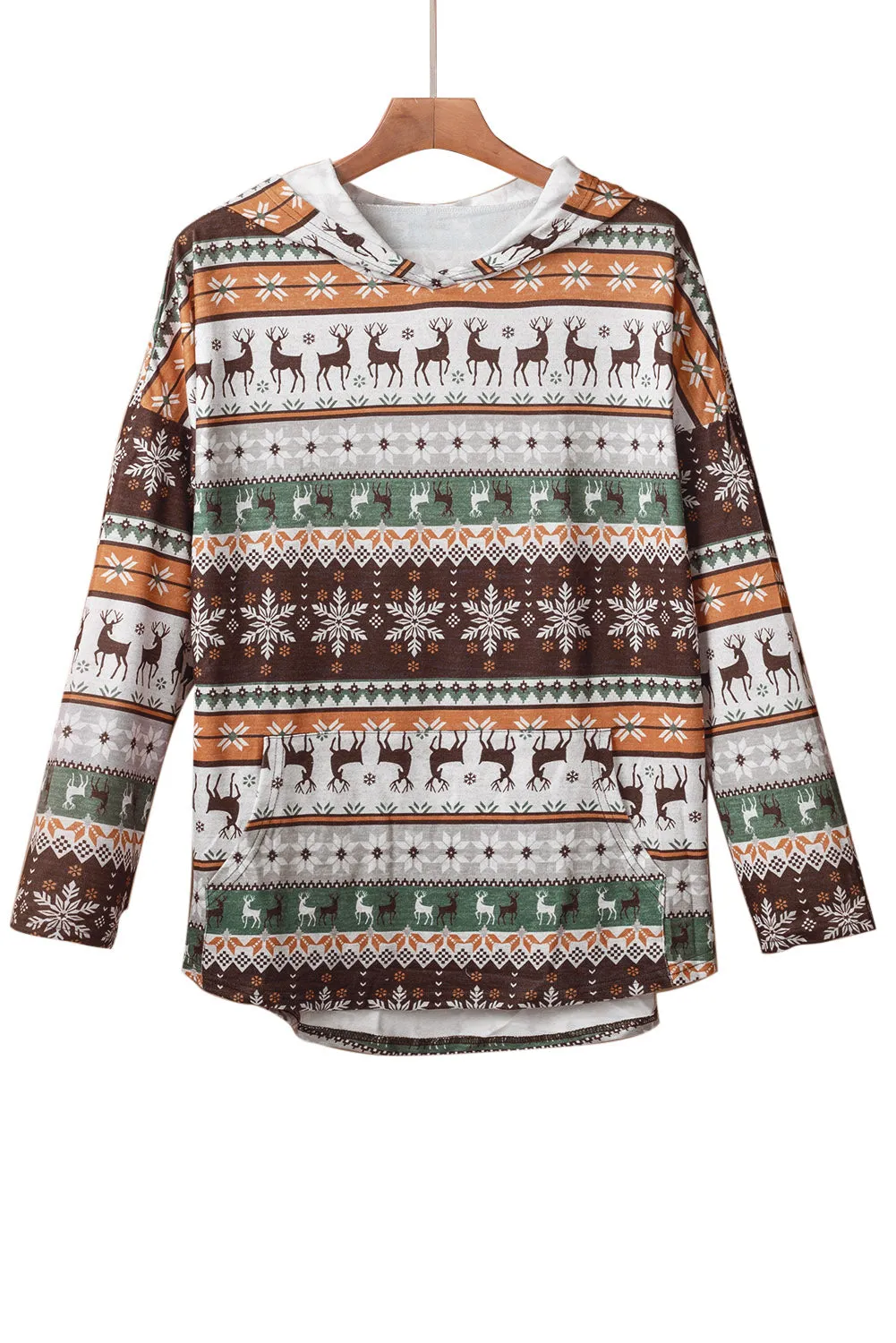 Plus Size Reindeer High Low Hoodie