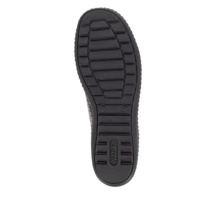 Remonte Women's Lace & Zip Sneakers- Black Writing
