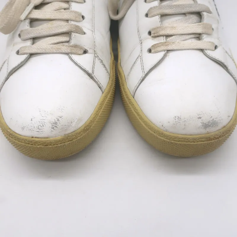 Saint Laurent Court Classic SL/06 Embroidered Low Top Sneakers White Size 40