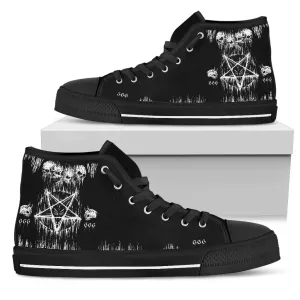 Satanic Skull Melting Inverted Pentagram High Tops New 666 Version