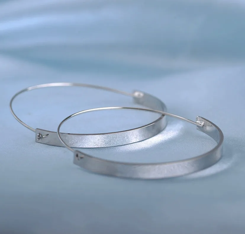 Silver Bar Hoops