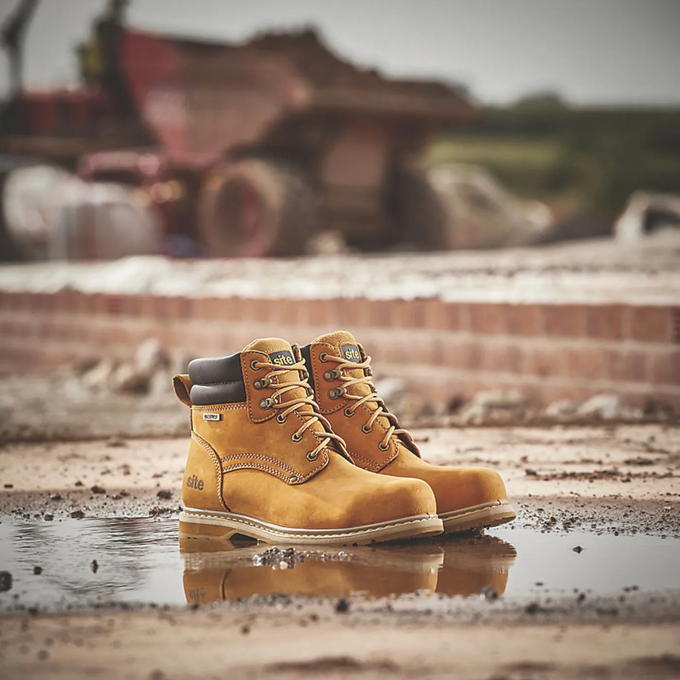 Site Mens Safety Boots Savannah Waterproof Tan Leather Size UK 6-12