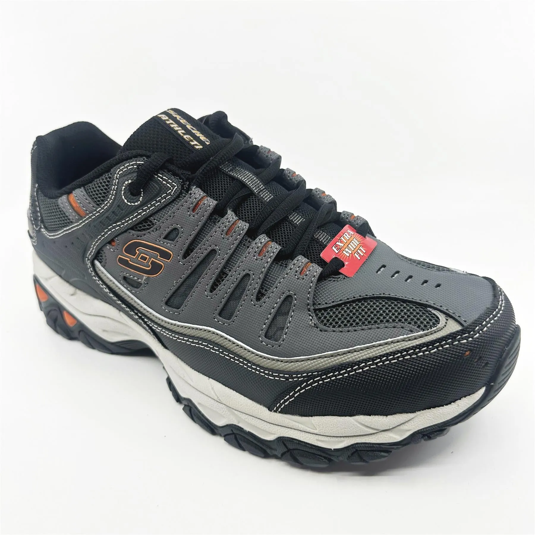 Skechers After Burn M Fit Charcoal Gray Mens Extra Wide Slip On Sneakers