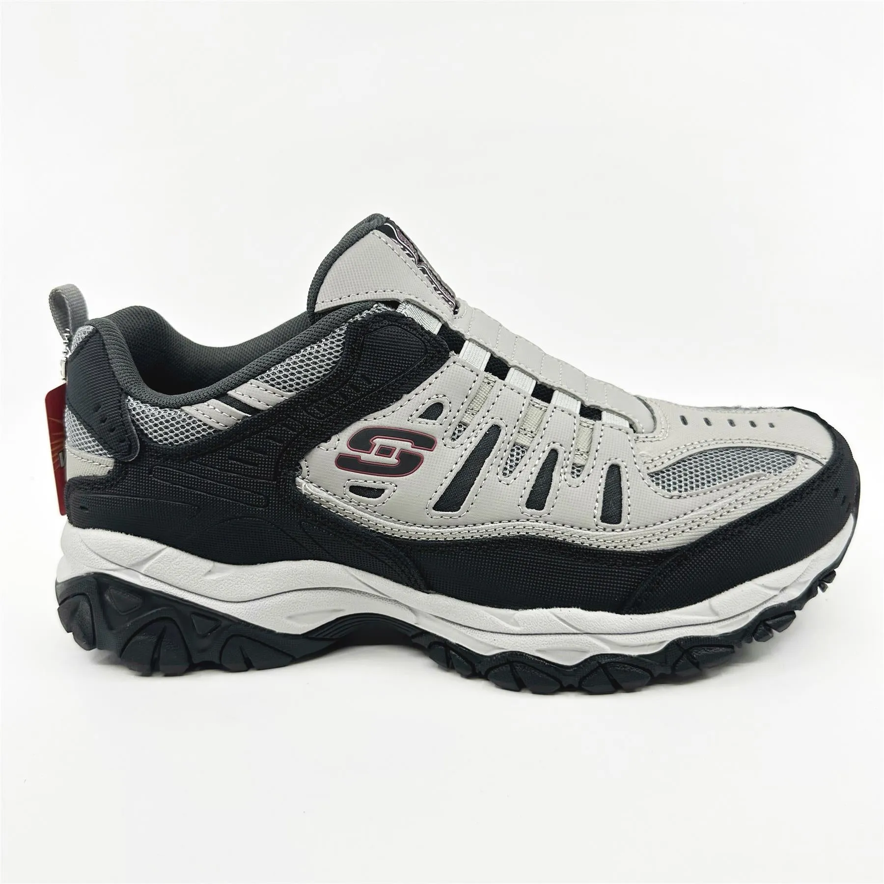 Skechers After Burn M Fit Wonted Gray Black Mens Extra Wide Slip On Sneakers