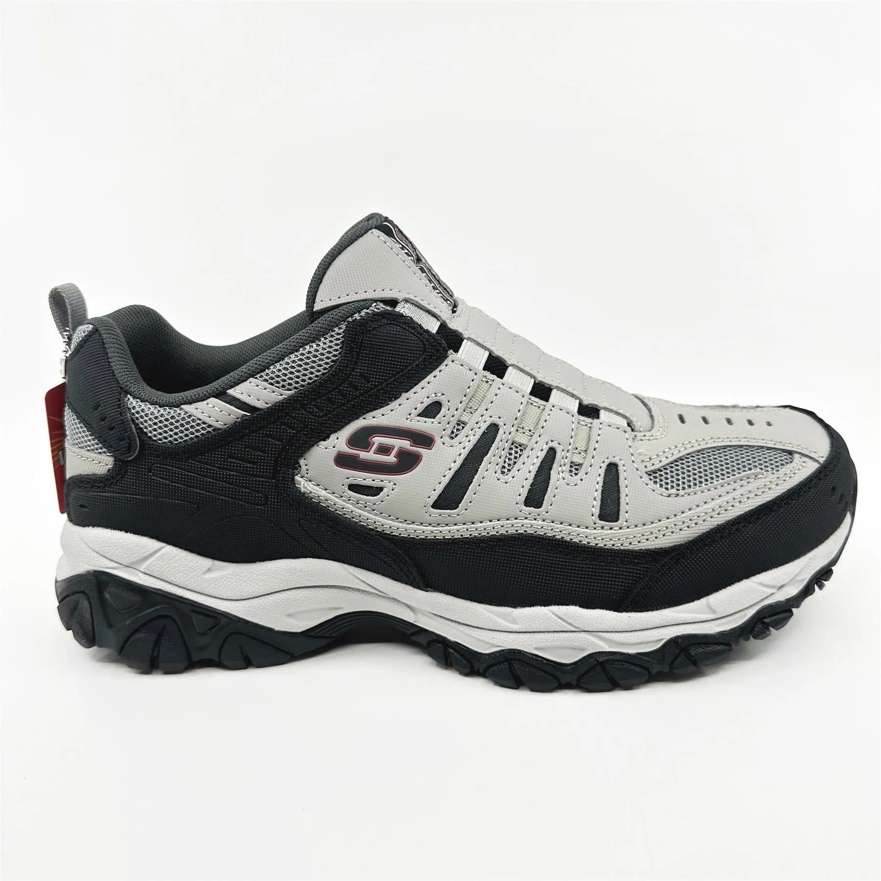 Skechers After Burn M Fit Wonted Gray Black Mens Extra Wide Slip On Sneakers