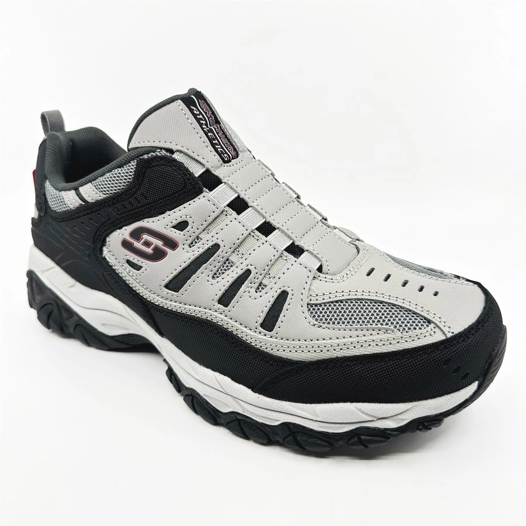 Skechers After Burn M Fit Wonted Gray Black Mens Extra Wide Slip On Sneakers