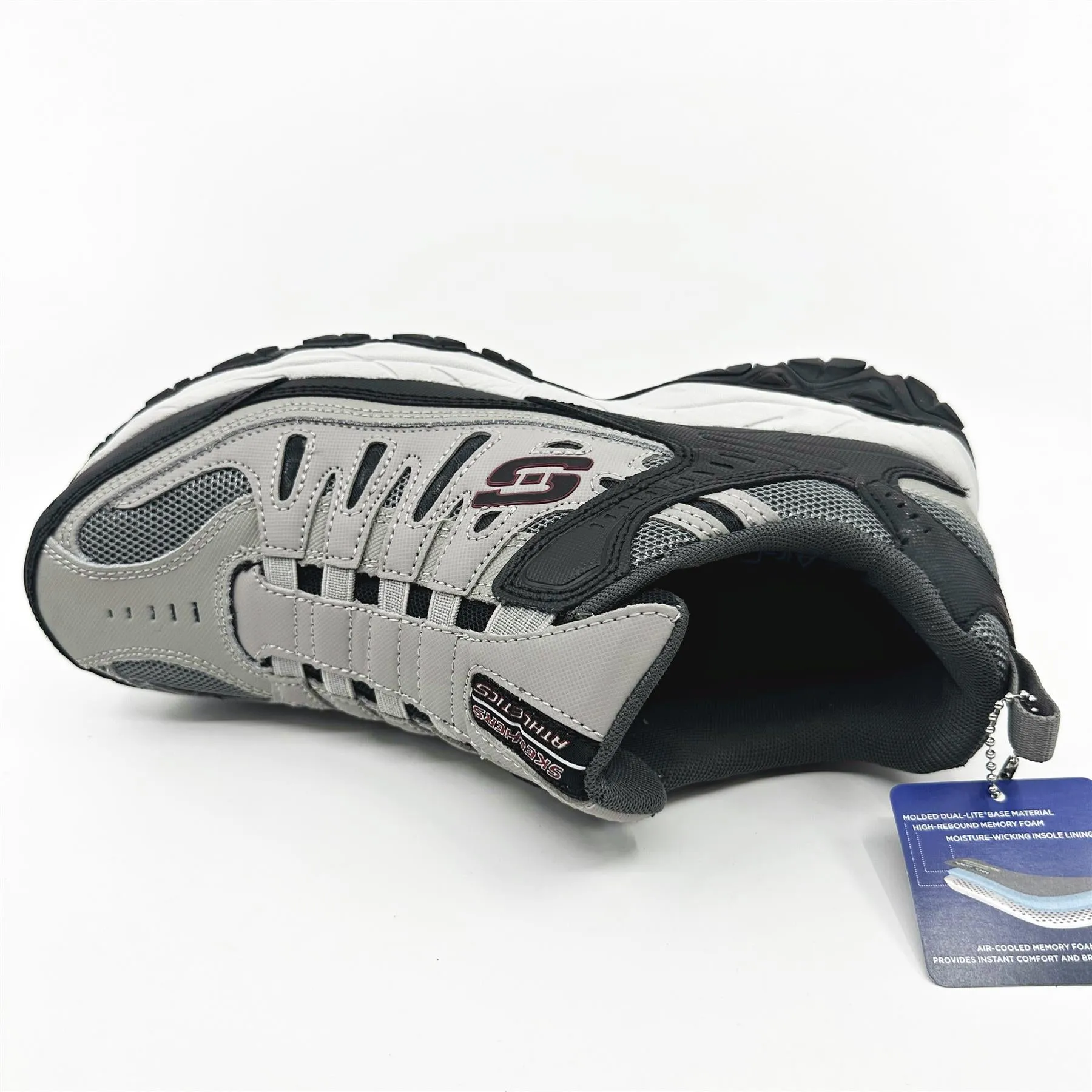 Skechers After Burn M Fit Wonted Gray Black Mens Slip On Sneakers