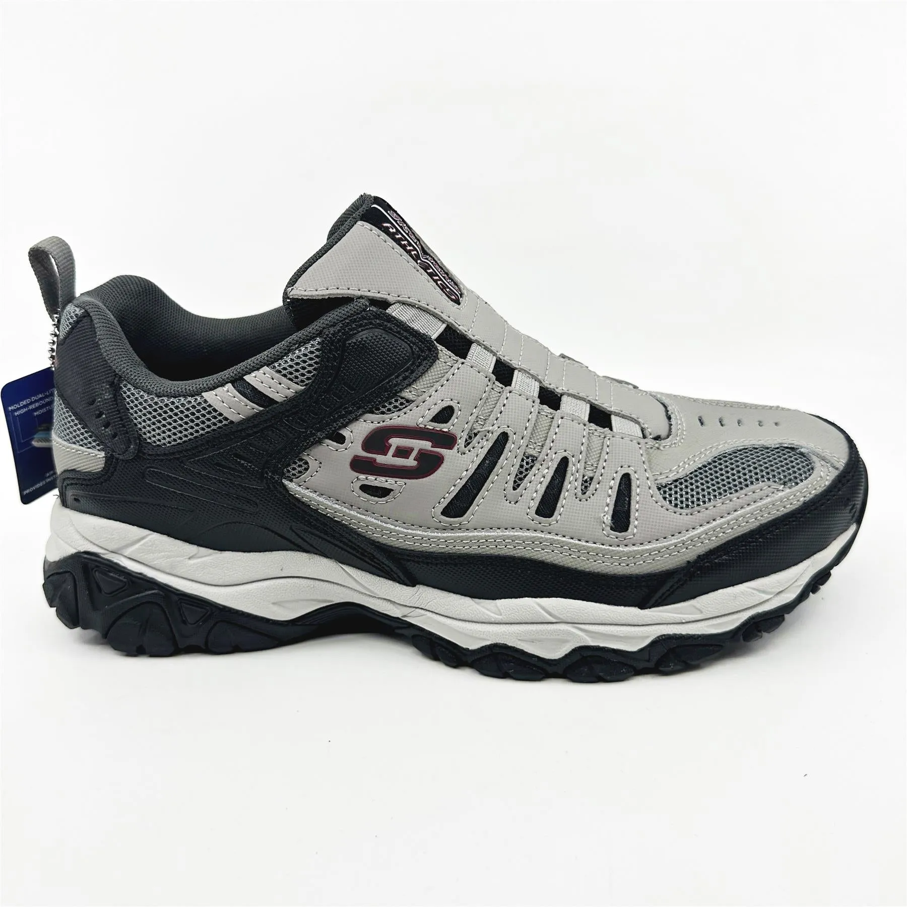 Skechers After Burn M Fit Wonted Gray Black Mens Slip On Sneakers