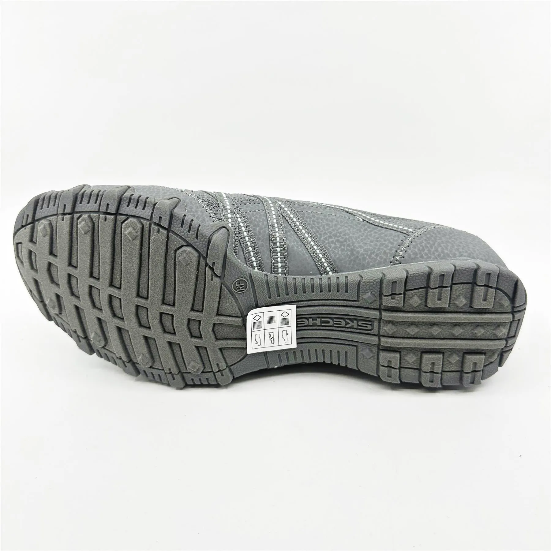 Skechers Bikers Lite Relive Gray Multi Womens  Slip On Sneakers