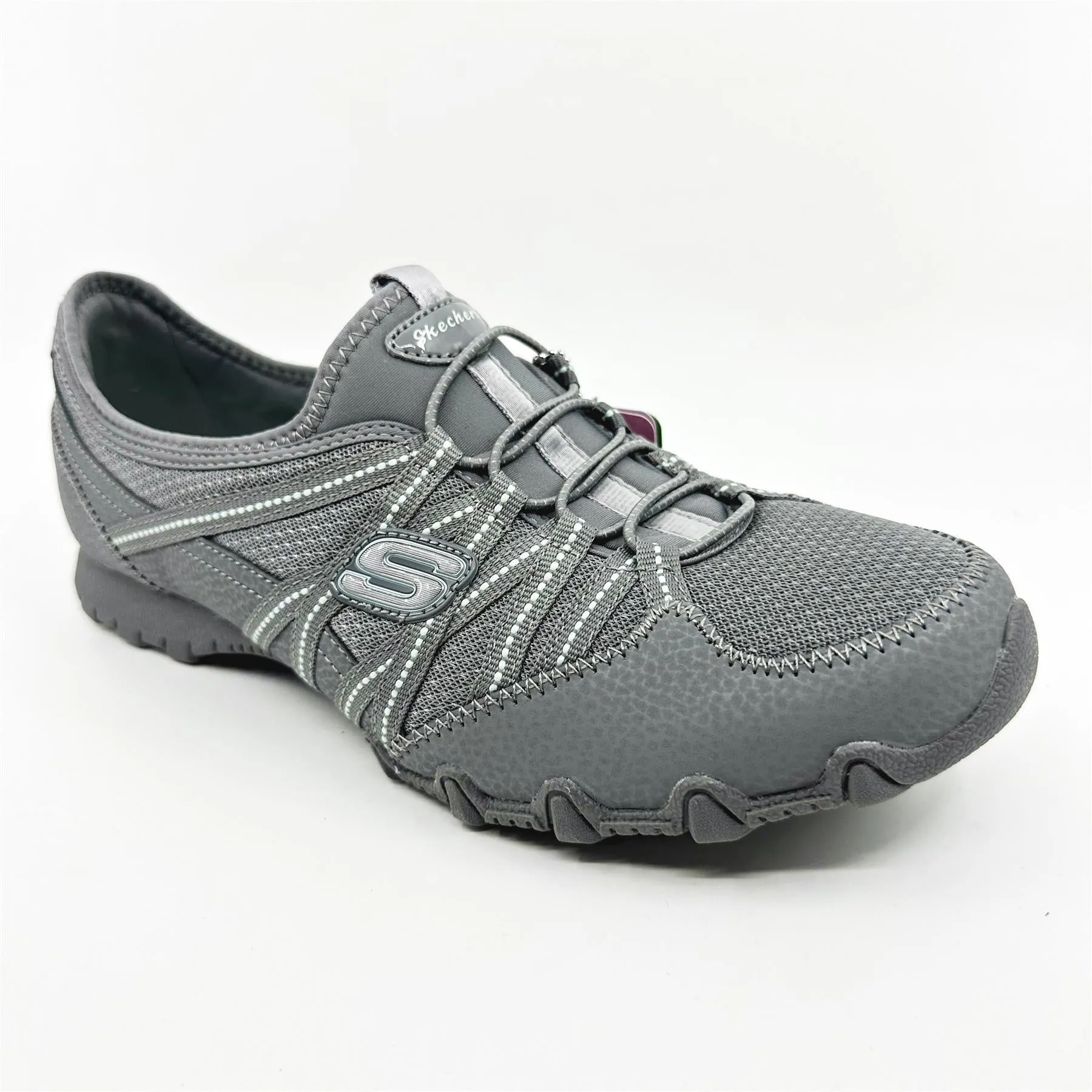 Skechers Bikers Lite Relive Gray Multi Womens  Slip On Sneakers
