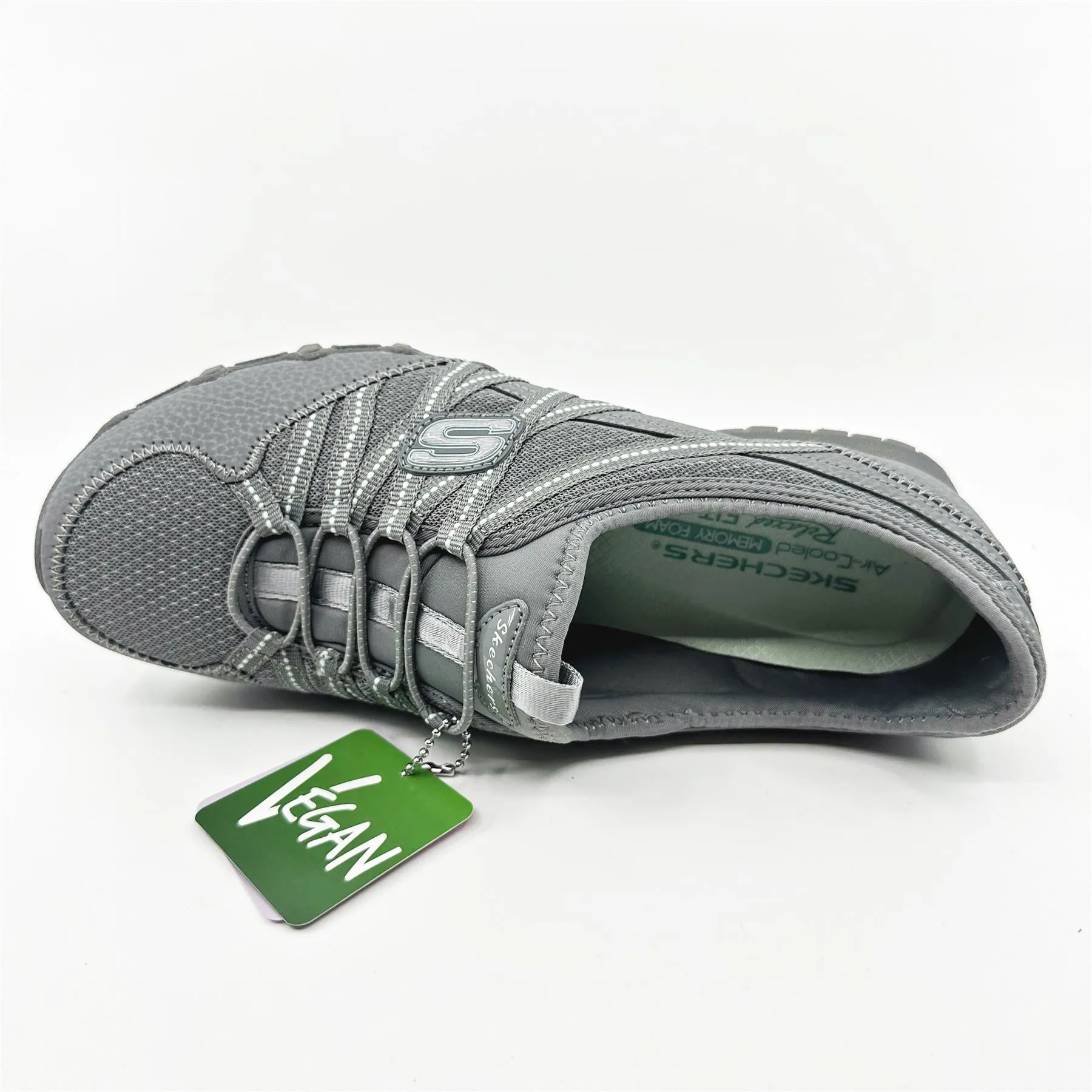 Skechers Bikers Lite Relive Gray Multi Womens  Slip On Sneakers