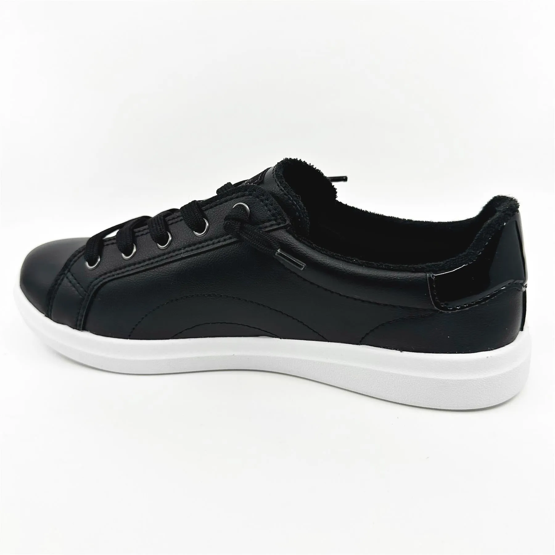 Skechers Bobs D'Vine Instant Delight Black Womens Wide Slip On Sneakers