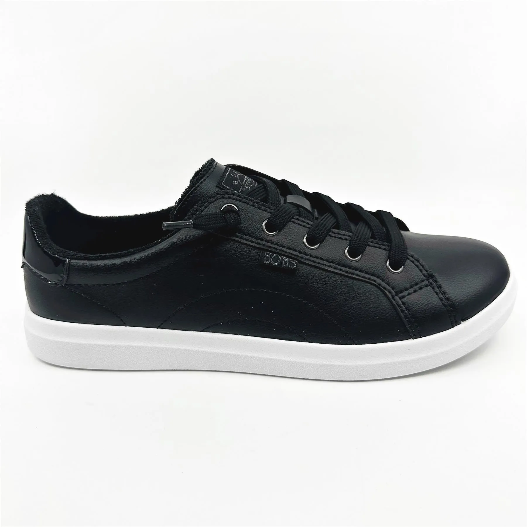 Skechers Bobs D'Vine Instant Delight Black Womens Wide Slip On Sneakers
