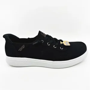 Skechers Bobs Skipper Keep It Sweet Black Womens Wide Slip On Sneakers