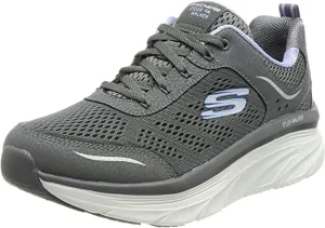 Skechers D'Lux Walker-Infinite Motion Charcoal Lace Up Low Top Fashion Sneakers