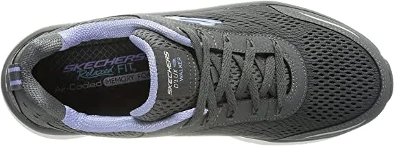 Skechers D'Lux Walker-Infinite Motion Charcoal Lace Up Low Top Fashion Sneakers