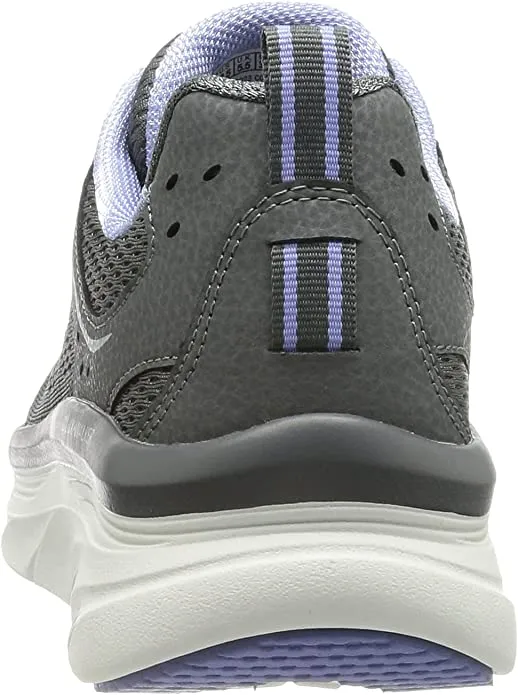Skechers D'Lux Walker-Infinite Motion Charcoal Lace Up Low Top Fashion Sneakers