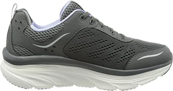 Skechers D'Lux Walker-Infinite Motion Charcoal Lace Up Low Top Fashion Sneakers