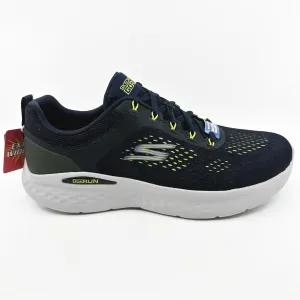 Skechers Go Run Lite Navy Lime Mens Extra Wide Athletic Sneakers