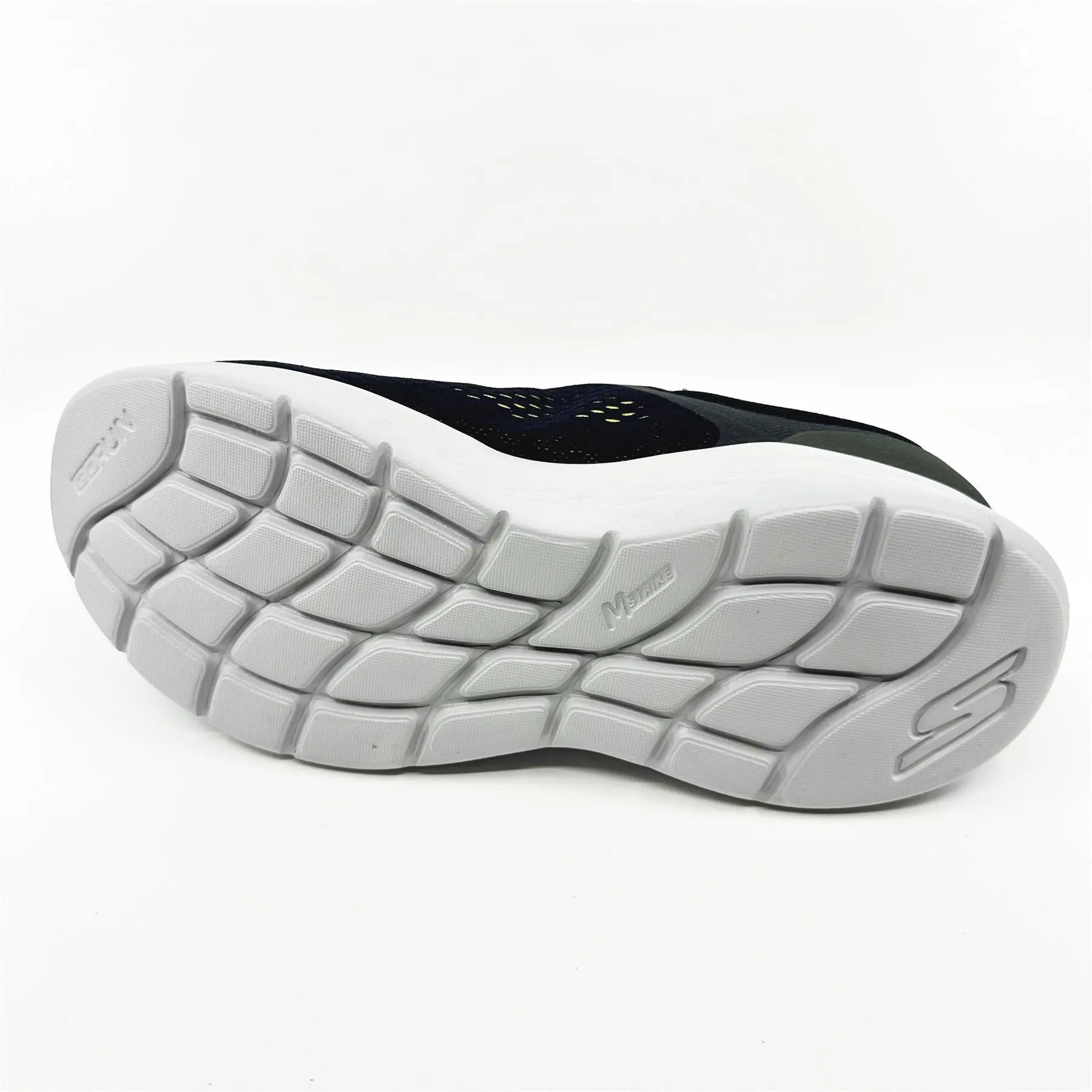 Skechers Go Run Lite Navy Lime Mens Extra Wide Athletic Sneakers
