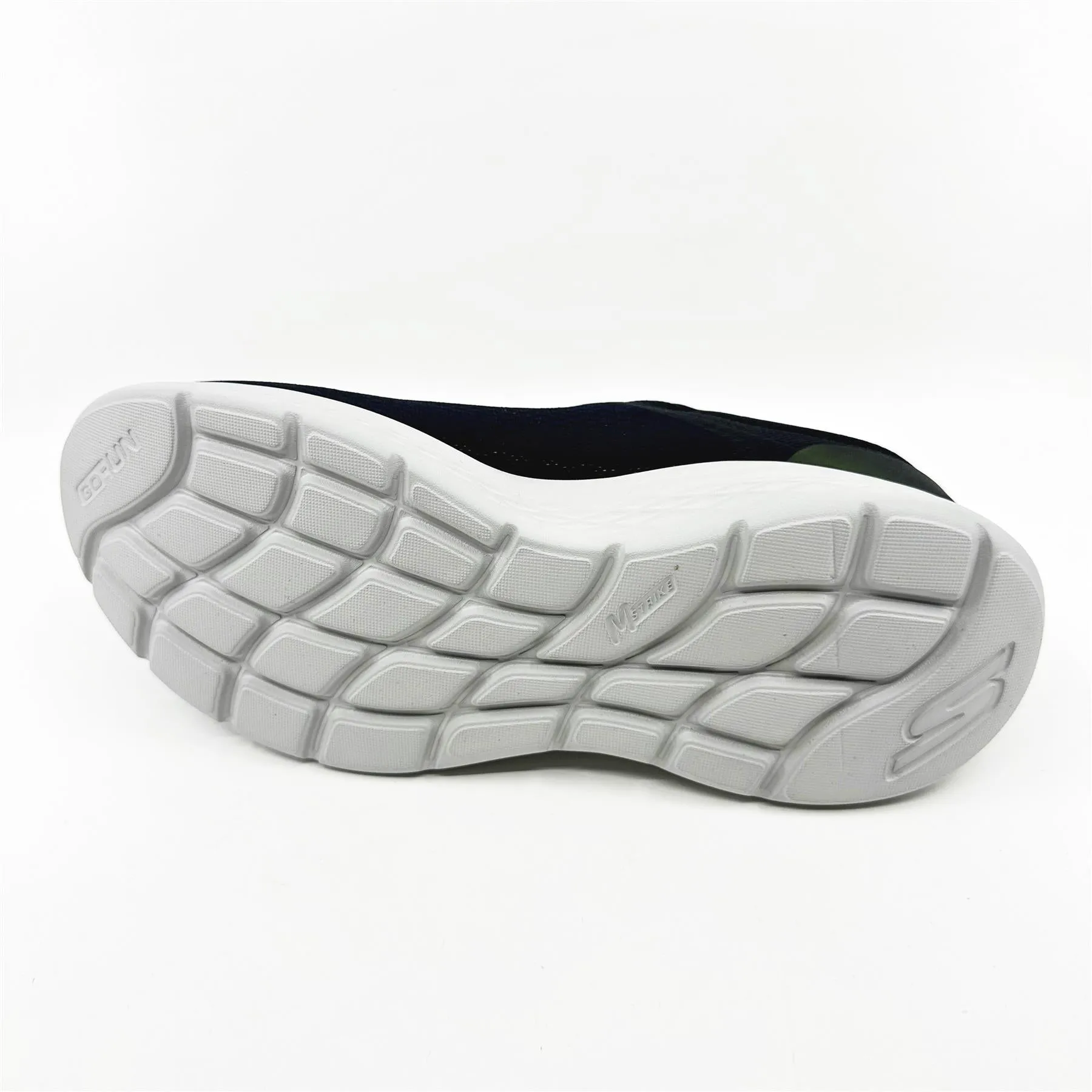 Skechers Go Run Lite Navy Lime Mens Slip On Sneakers
