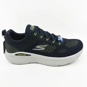 Skechers Go Run Lite Navy Lime Mens Slip On Sneakers