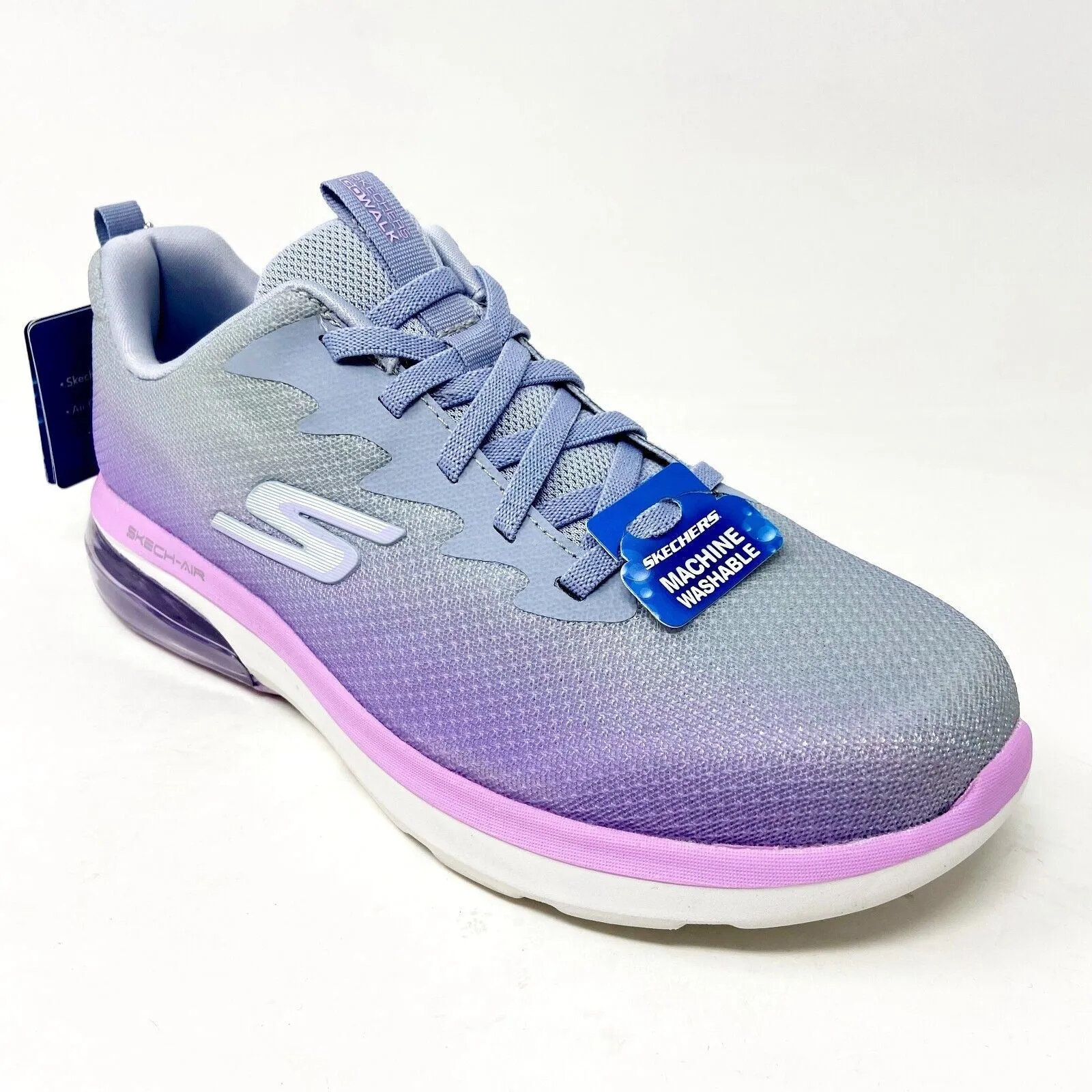 Skechers Go Walk Air 2.0 Quick Breeze Gray Lavender Womens Casual Sneakers