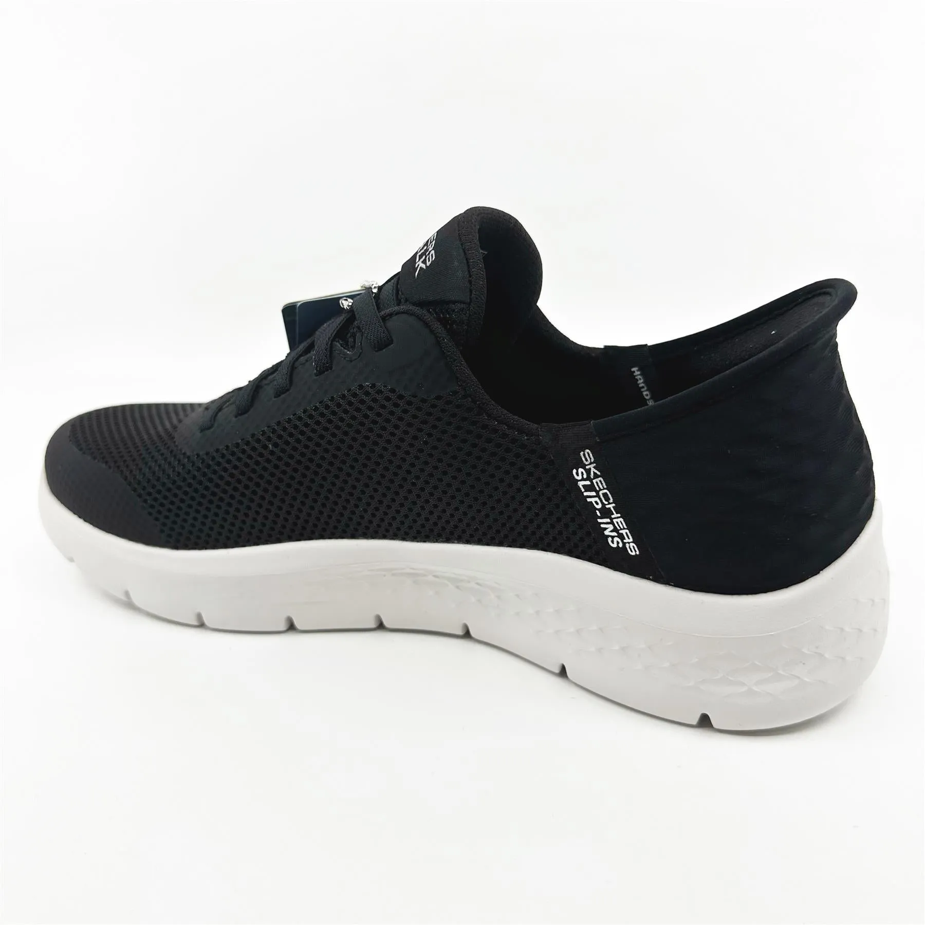 Skechers Go Walk Flex Grand Entry Black White Womens Narrow Slip On Sneakers