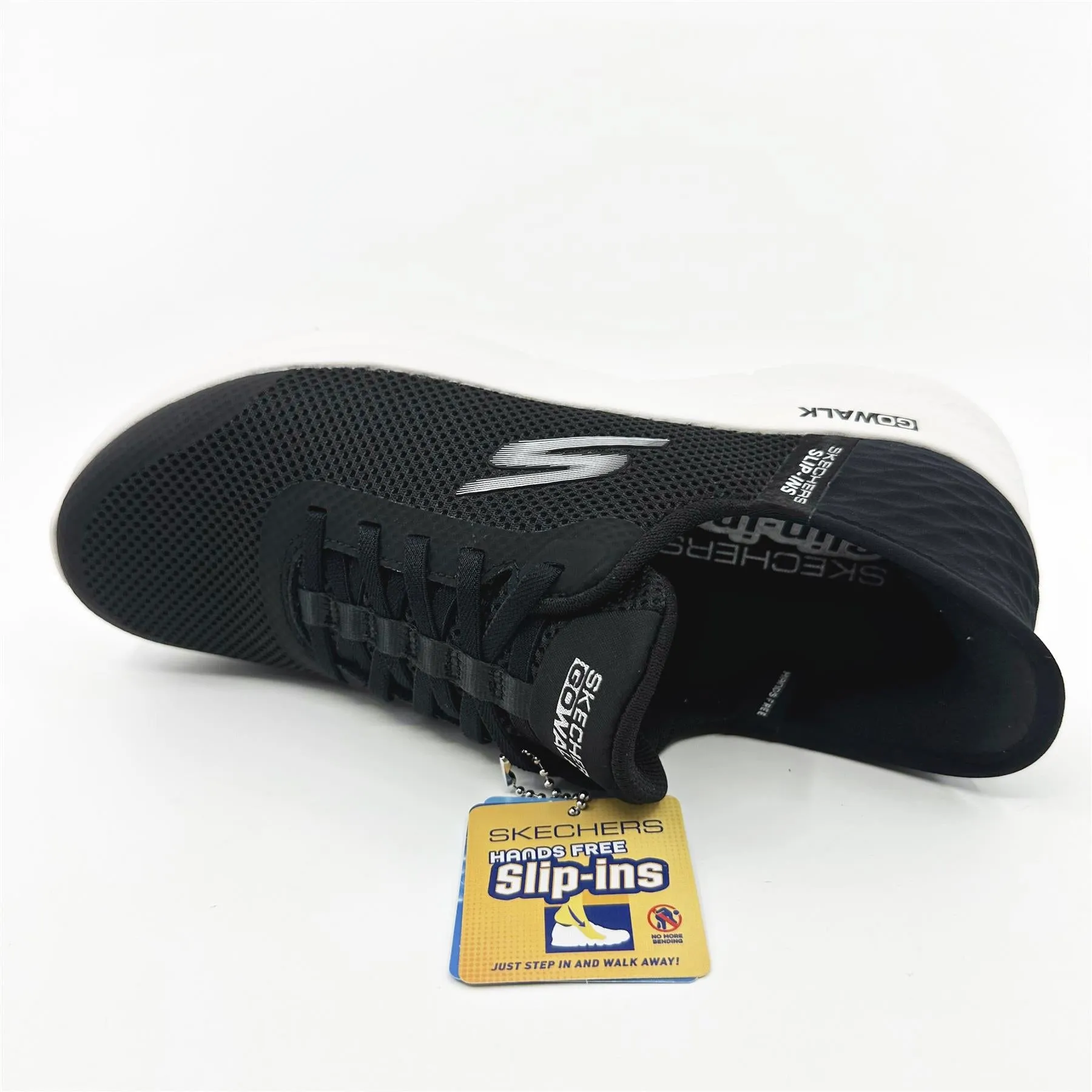 Skechers Go Walk Flex Grand Entry Black White Womens Narrow Slip On Sneakers