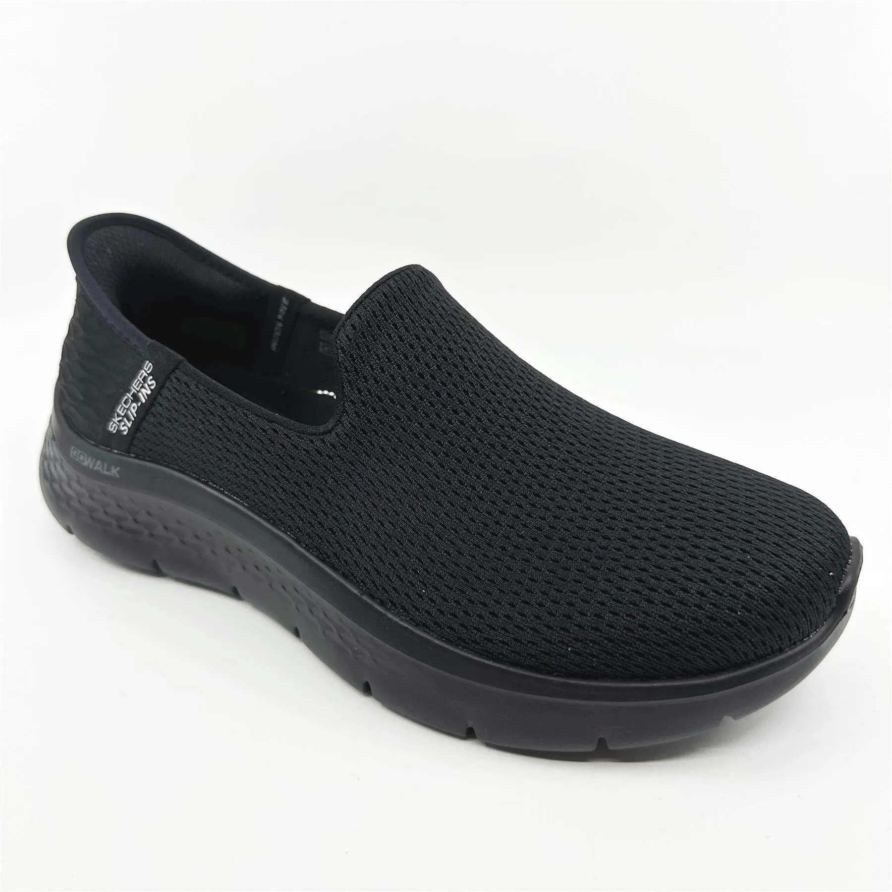 Skechers Go Walk Flex Relish Black Womens Wide Slip On Sneakers