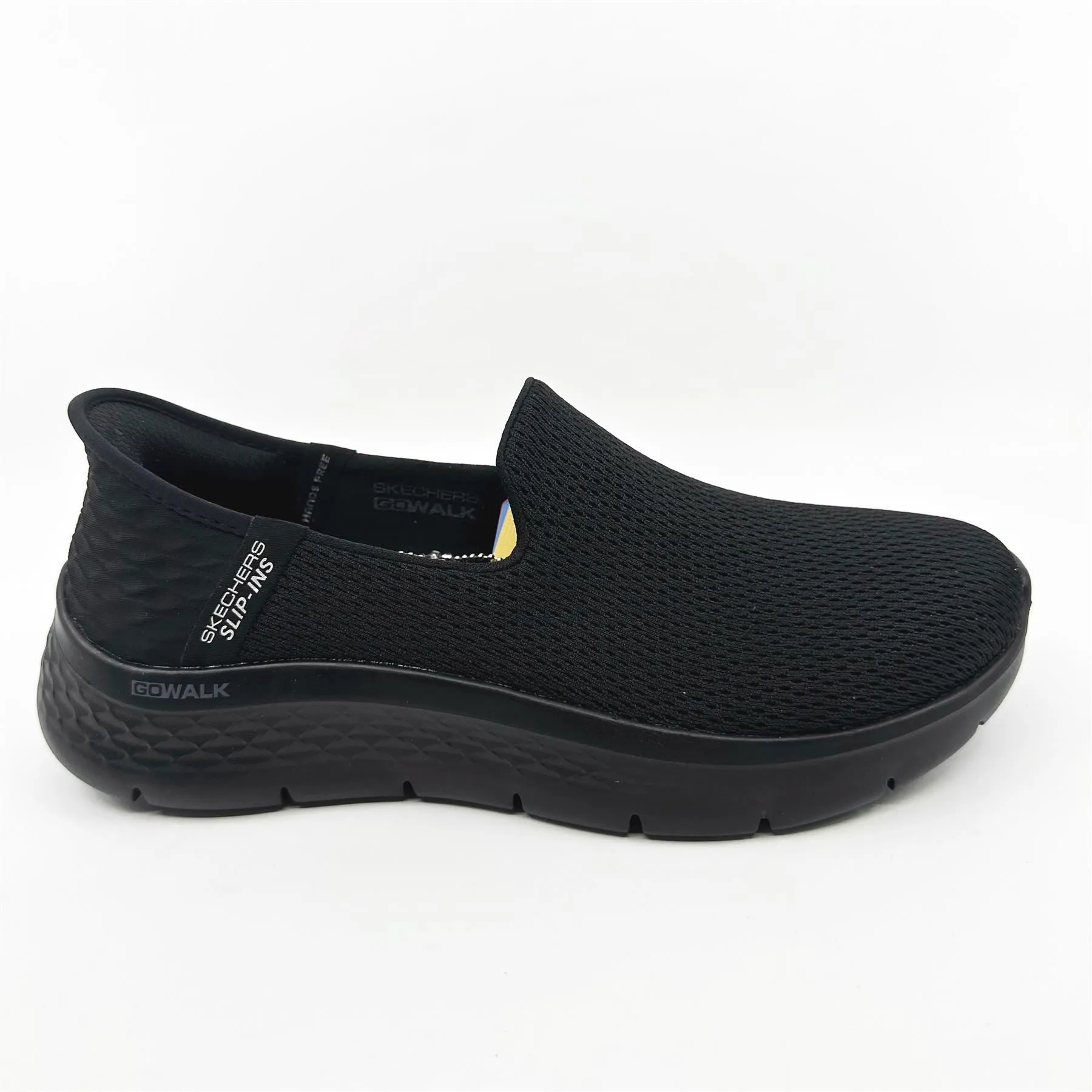 Skechers Go Walk Flex Relish Black Womens Wide Slip On Sneakers