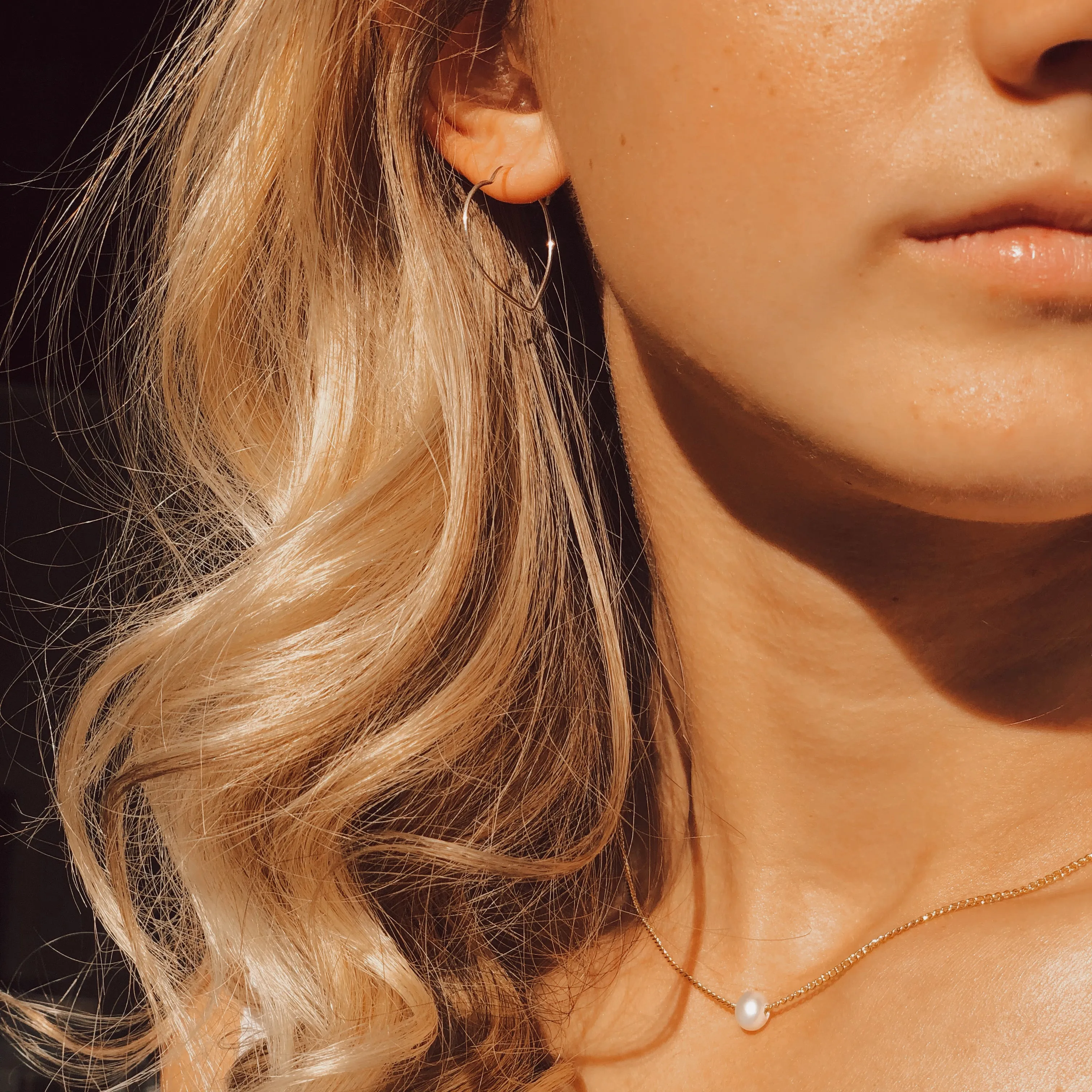 SMALL HEART HOOP - GOLD FILL