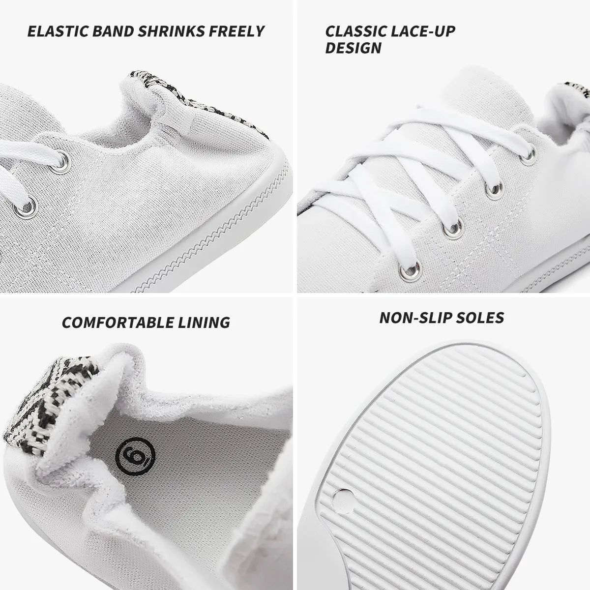 SOBEYO Women's Sneakers Canvas Lace-Up Low Top Padded Shoes