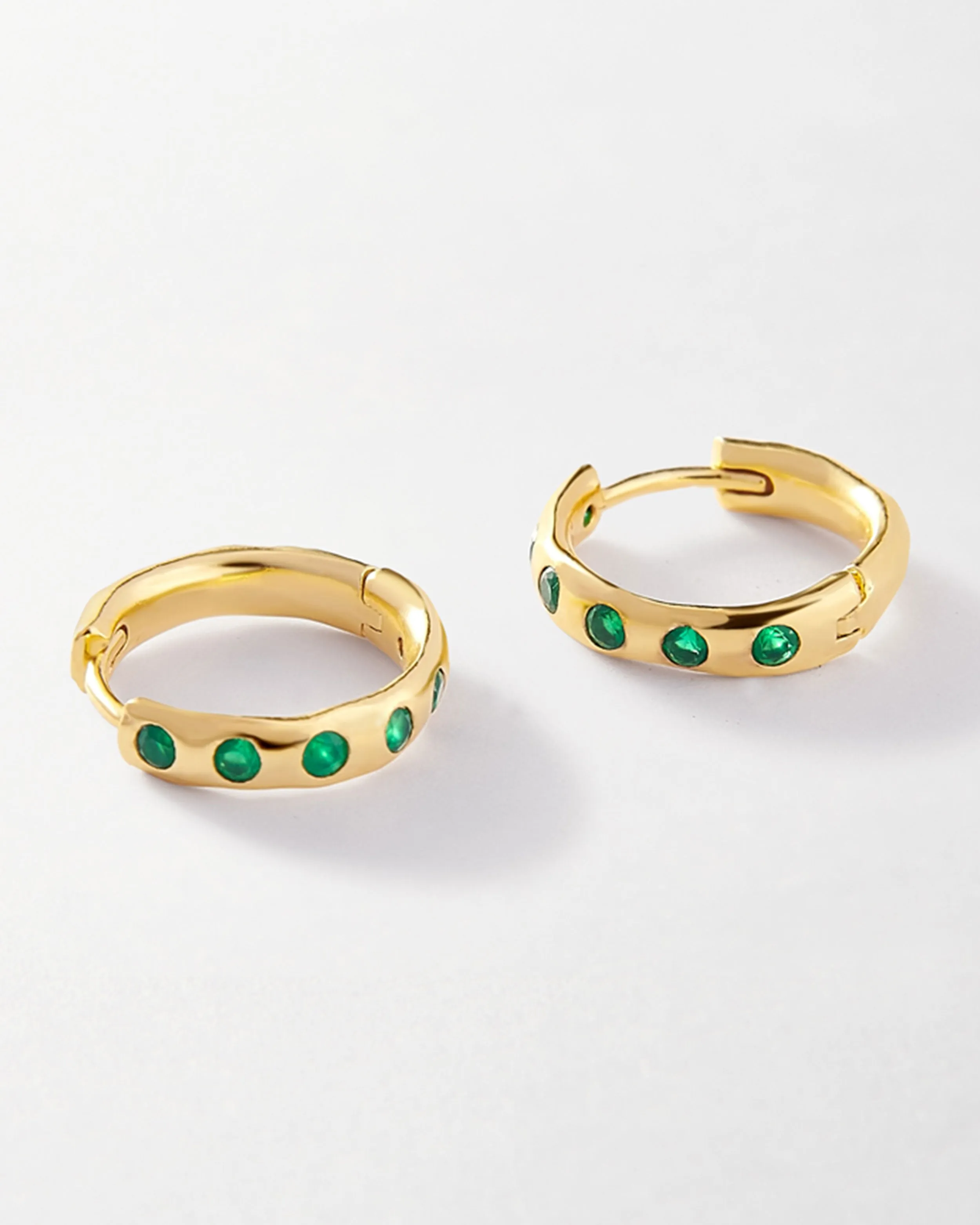 Solstice Green Onyx Earrings - Gold