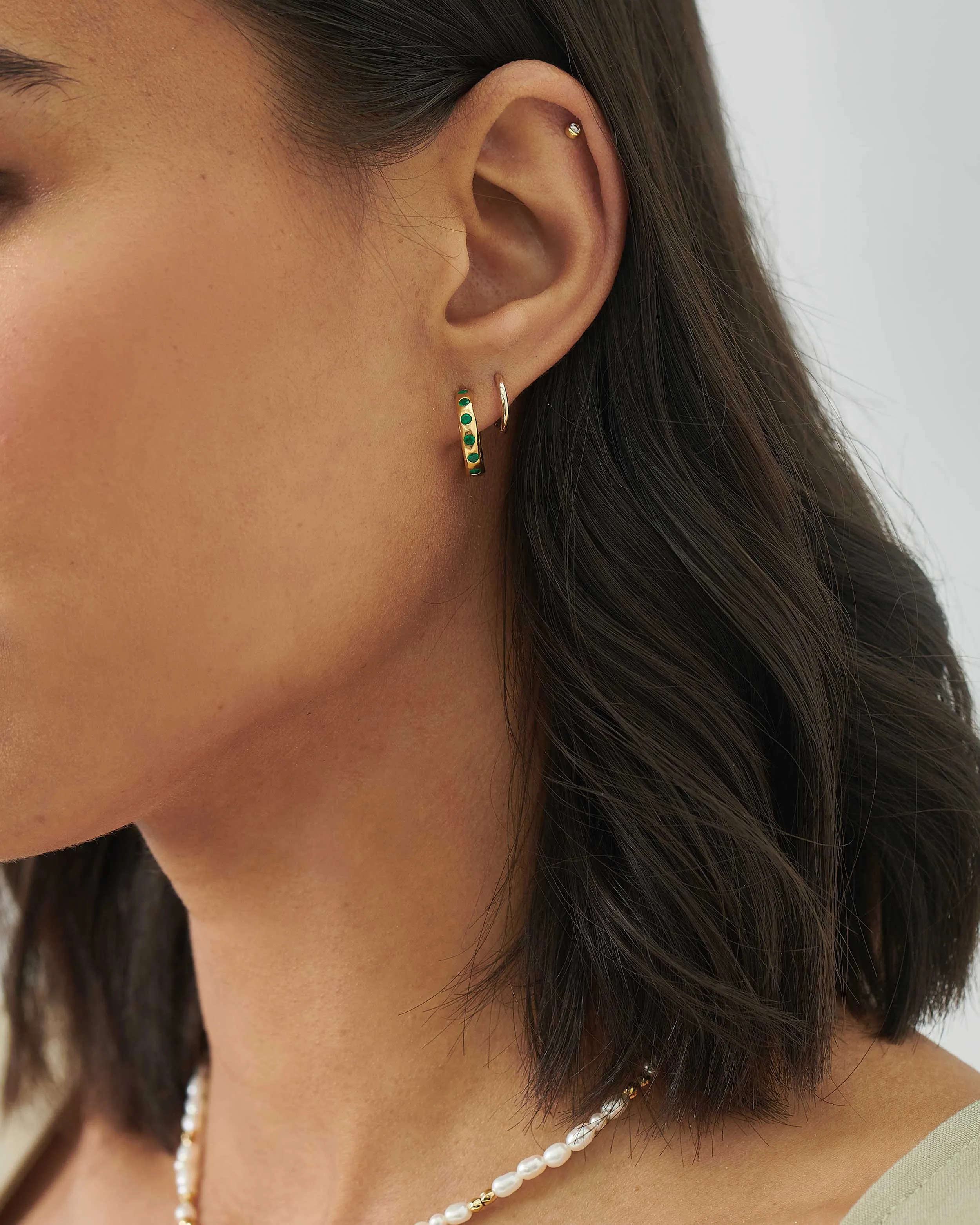 Solstice Green Onyx Earrings - Gold
