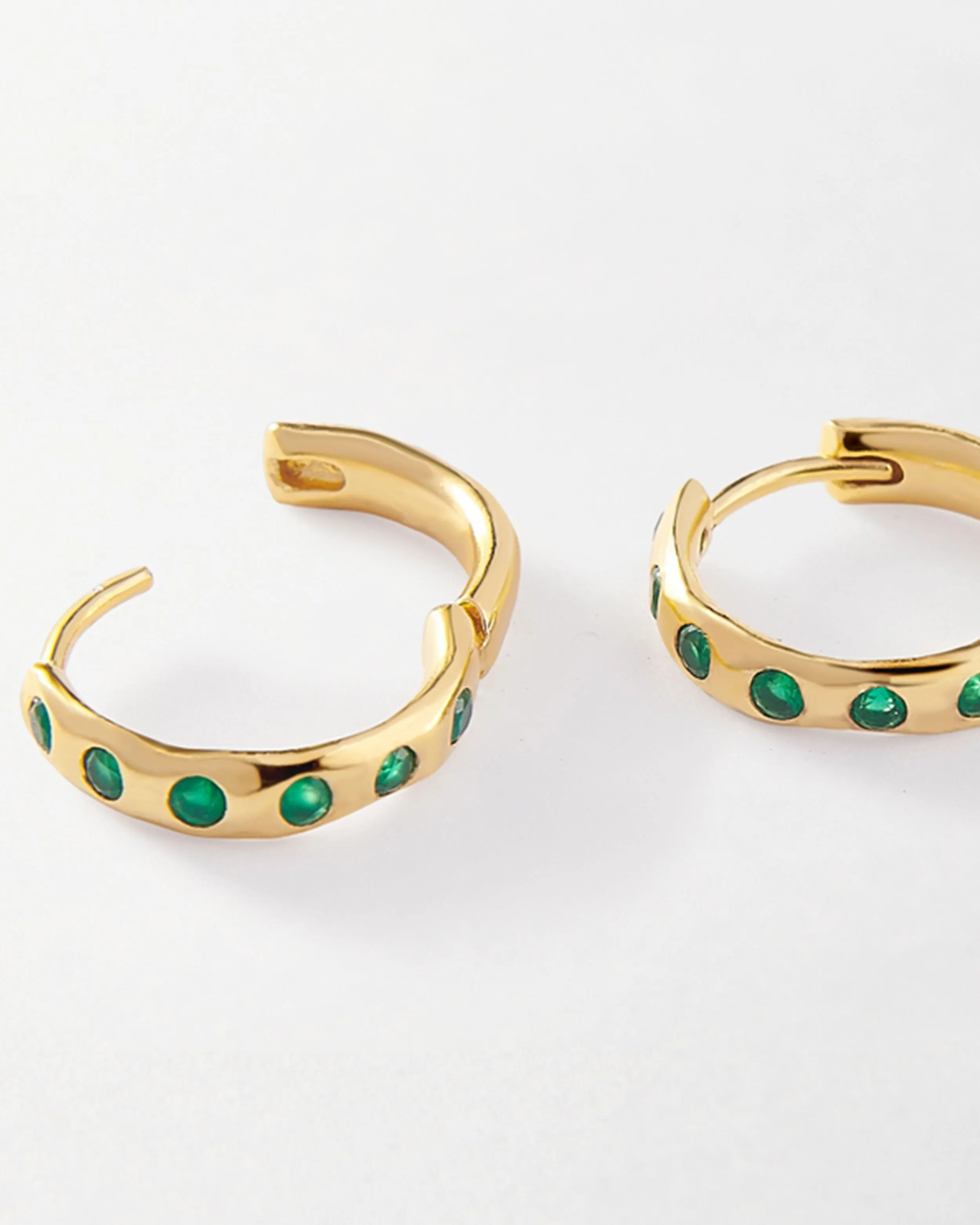 Solstice Green Onyx Earrings - Gold