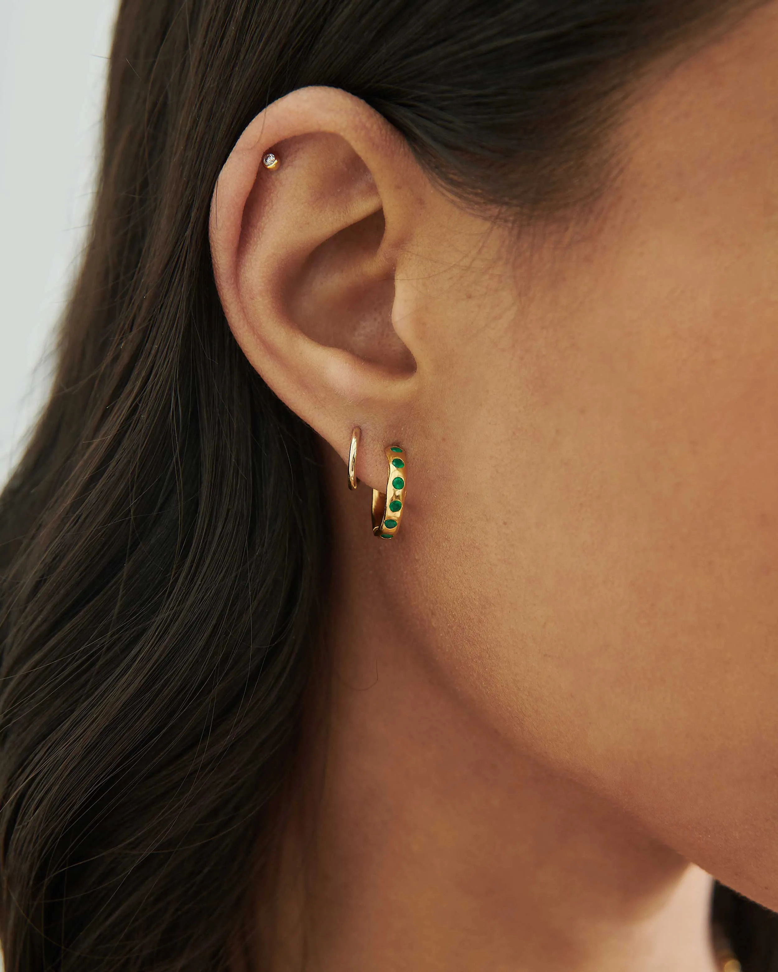 Solstice Green Onyx Earrings - Gold