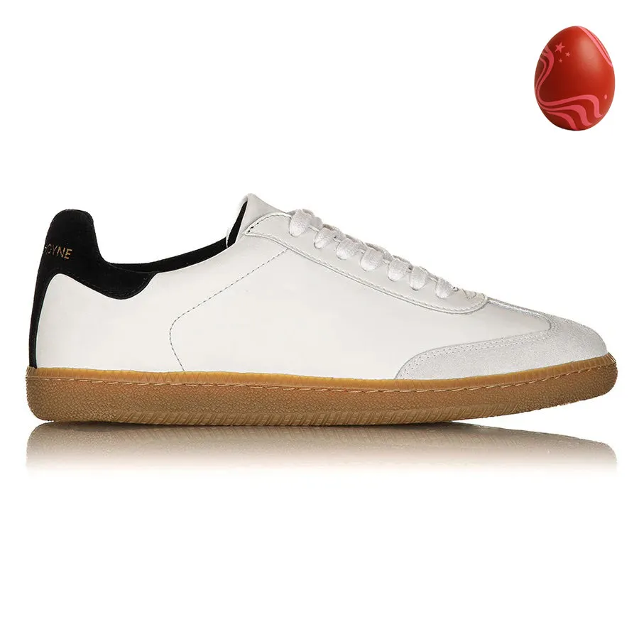 Sporty Trainer - White/Black Suede