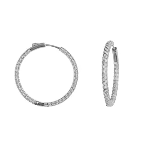 Sterling silver baguette hoops