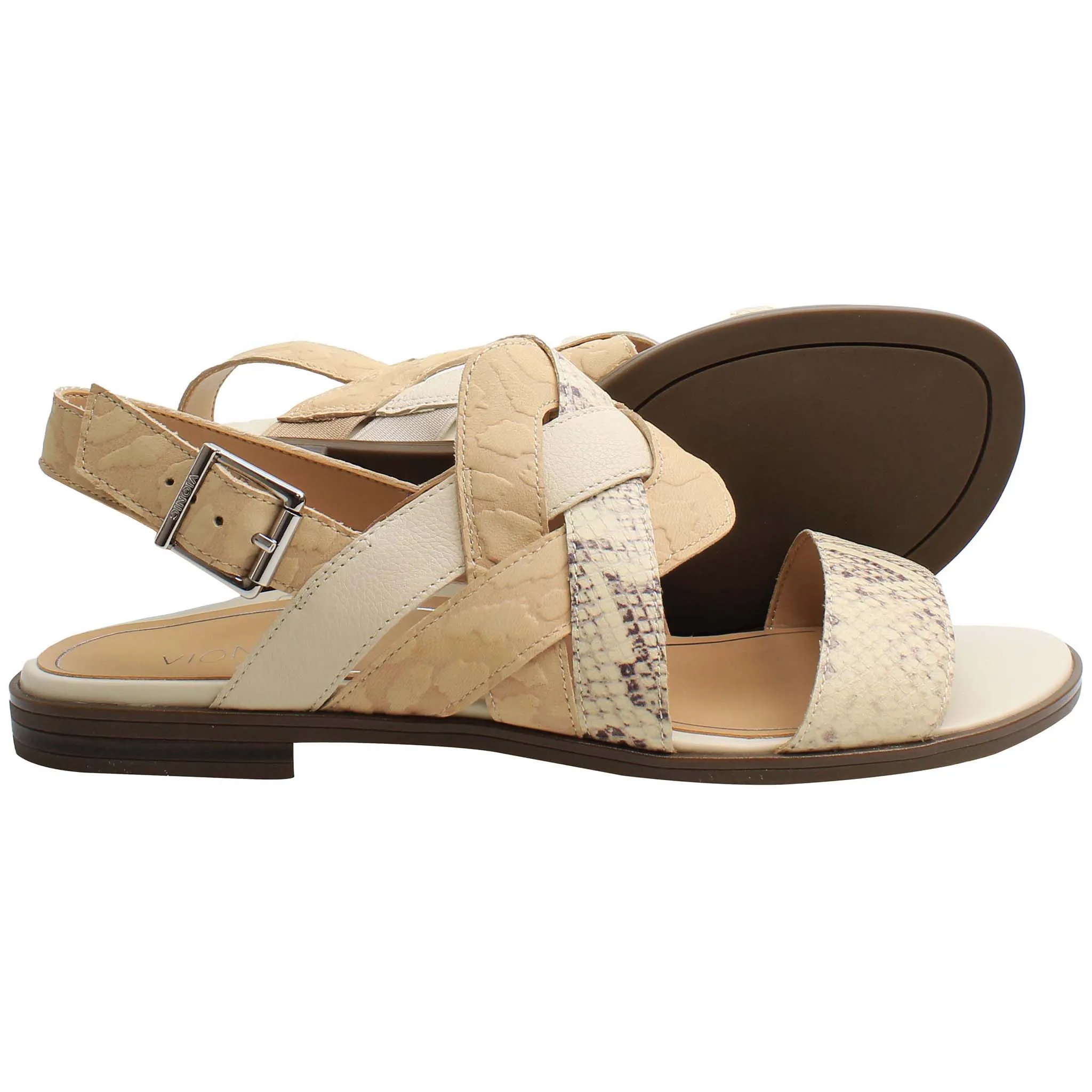 Vionic Kendra Snake Womens Beige Sandals