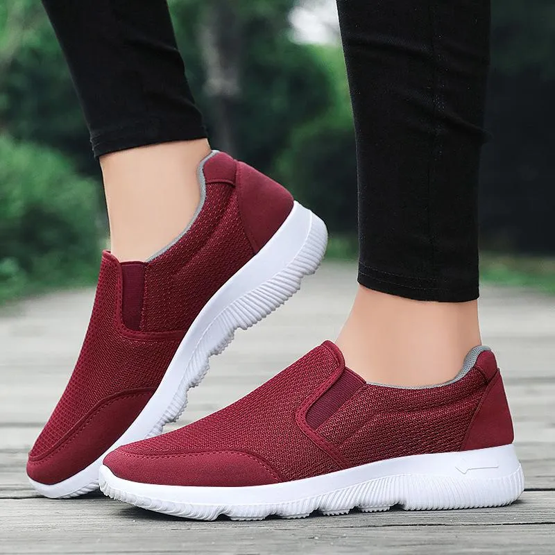 Women's flat slip on sneakers comfy walking slip resistant