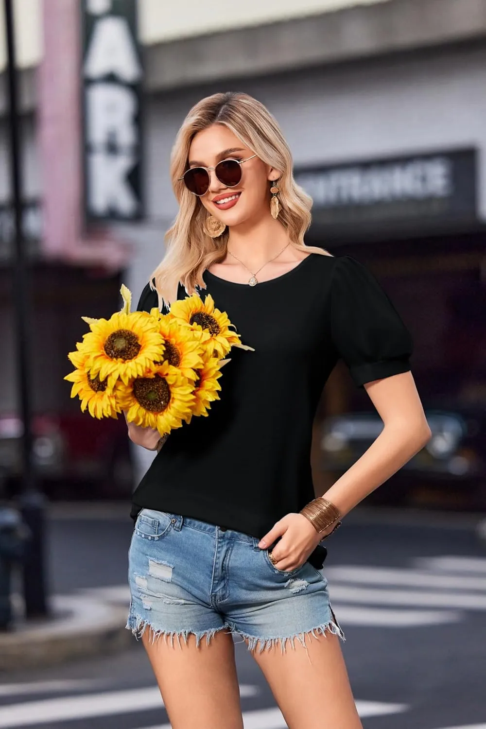 Zeagoo Women's T-Shirt Crew Neck Short Sleeve Tops (DE Only)