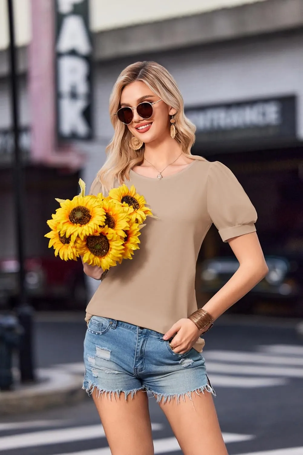 Zeagoo Women's T-Shirt Crew Neck Short Sleeve Tops (DE Only)