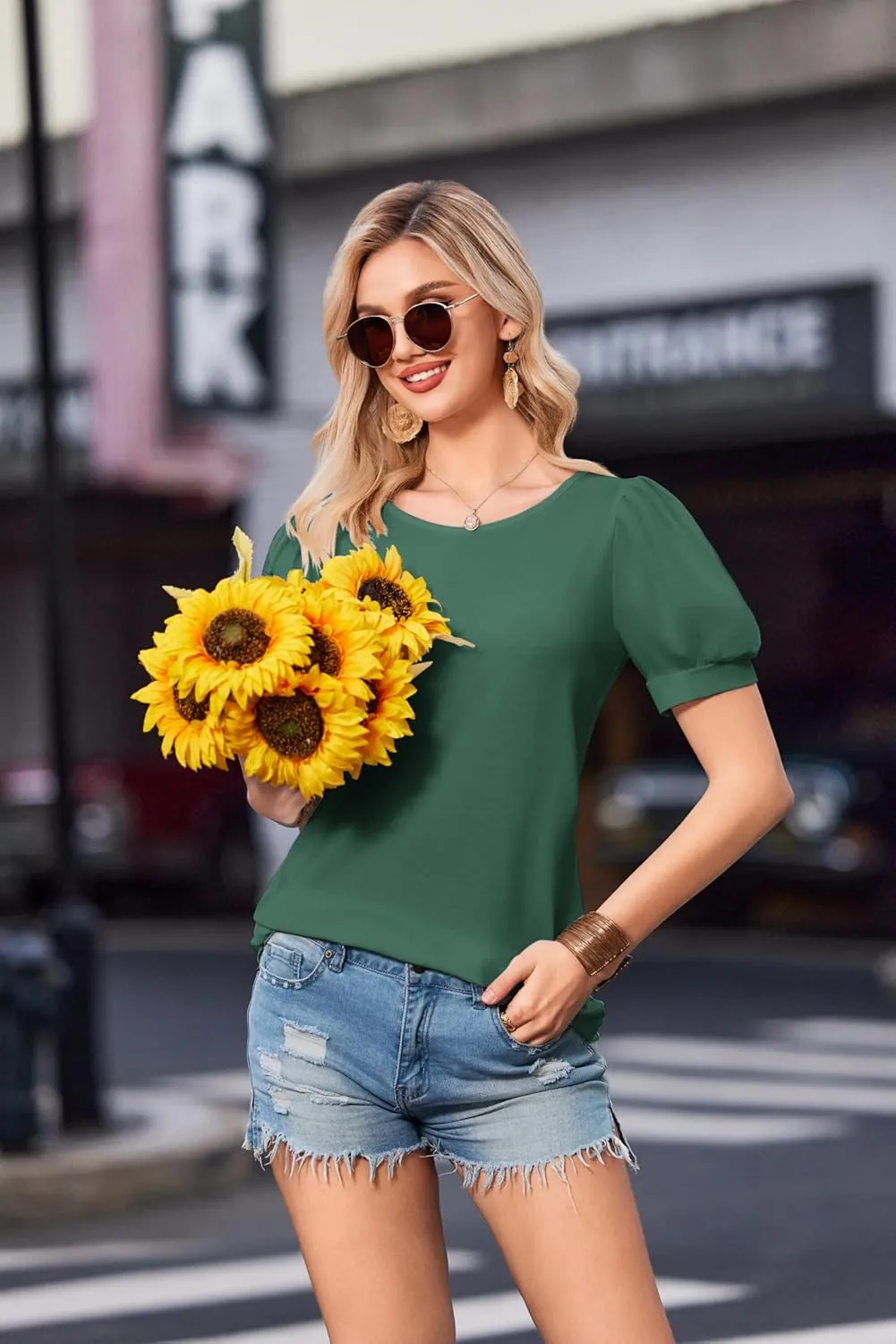 Zeagoo Women's T-Shirt Crew Neck Short Sleeve Tops (DE Only)