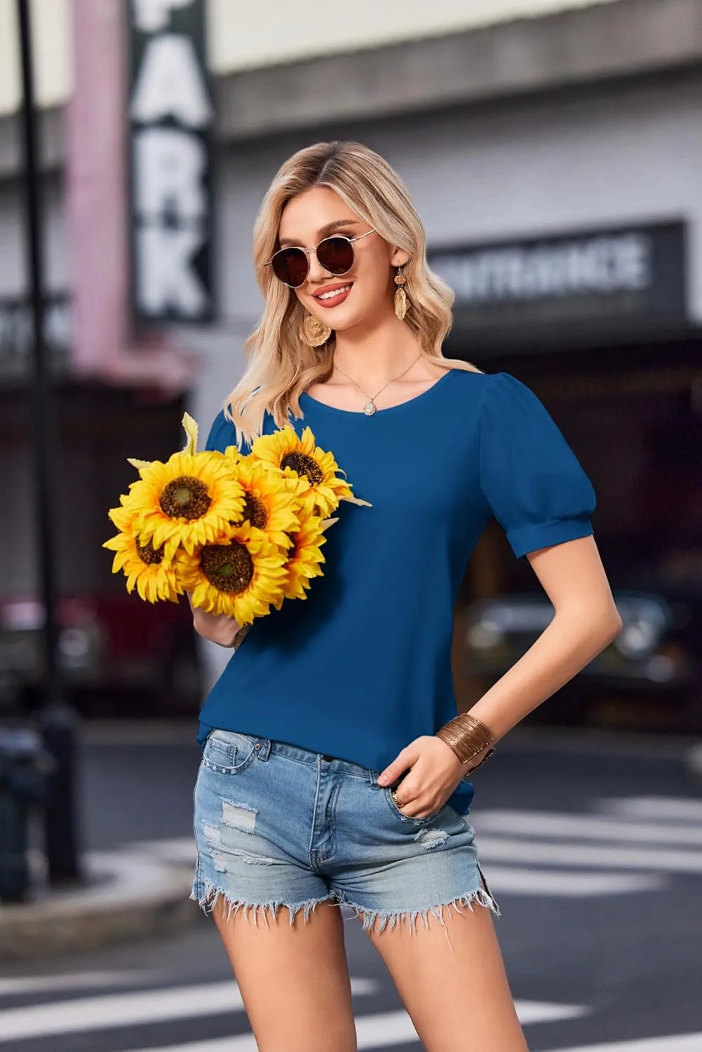 Zeagoo Women's T-Shirt Crew Neck Short Sleeve Tops (DE Only)